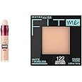 Maybelline Instant Age Rewind Eraser Dark Circles Treatment Multi-Use Concealer, 120, 1 Count (Packaging May Vary) & Fit Me Matte + Poreless Pressed Face Powder Makeup & Setting Powder, Creamy Beige