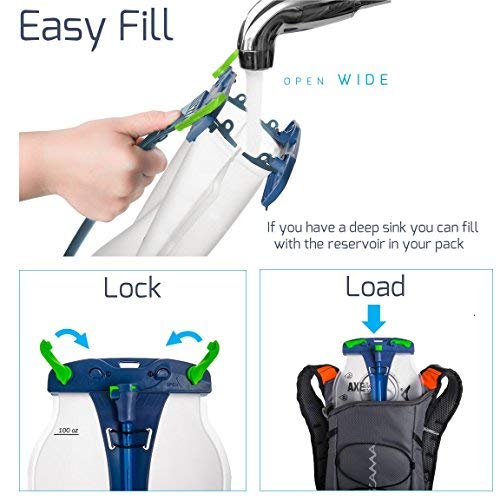 Hydration Reservoir Pack - 2 or 3 Liter Water Bladder - Tasteless & BPA Free - Multifunction Kit - USA Made Film - Mazama - Tumalo (Black 3L)