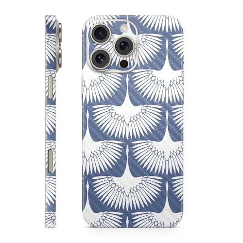 Carbon Fiber Phone Skin Compatible with Apple iPhone 16 Pro Max - Feather Duste…