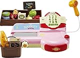 KONGSUNI Series Cash Register for Kids With Sounds Scanner Toy Food Set Develop Calculation Skills And Supermarket Play Shopping Playset, Toy Cashier, Toy Cash register