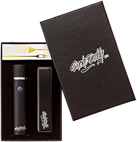 USB Rechargeable Electric Lighter COMBO PACK - Dual Arc Windproof Plasma Beam Lighter and Flameless Heat Coil Portable Cigarette Lighter by SmokeDaddy Pro (Black)