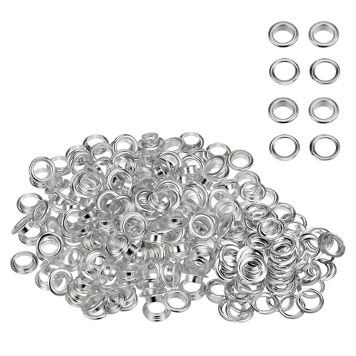 WedDecor 14mm Silver Brass Eyelets Grommets with Washers for Books, Arts & Crafts, Sewing, Bags, Leather Crafting, Scrapbook, DIY Projects and Rust Proof, 100pcs