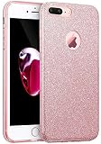 ERAGLOW iPhone 7 Plus Case, iPhone 7 Plus Back Cover Sparkle Shinning Protective Bumper Bling Glitter Case for 5.5 inches iPhone 7 Plus (Rose Gold)