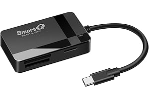 SMARTQ C368 USB 3.0 SD Card Reader, Plug N Play, Apple and Windows compatible, Powered by USB, Supports CF/SD/SDHC/SCXC/MMC/MMC Micro/RS MMC/Mini SD/Micro SD/MS Duo/MS Pro/MS Pro (Pro Duo C, Black)