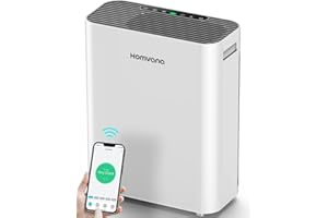 Homvana Smart Air Purifiers for Home Larger Room Bedroom Up to 1250 Sq Ft, H13 True HEPA Washable Filter with Air Quality Indicator (SilentAir Tech), Auto Mode, Remove 99.97% for Pets Allergies Smoker