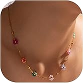 Your Always Charm Daisy Flower Choker Necklace for Women Cute Colorful Floral Necklace Jewelry Gifts