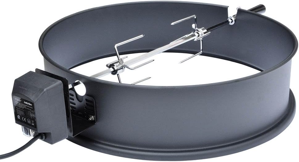 Onlyfire Universal High-Temp Resistance Black Coated Steel Charcoal Kettle Rotisserie Ring Kit for Weber 2290 and Other Models: Sports & Outdoors