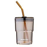 BLUEPOLAR 13oz/400ml Glass Water Tumbler with Straw