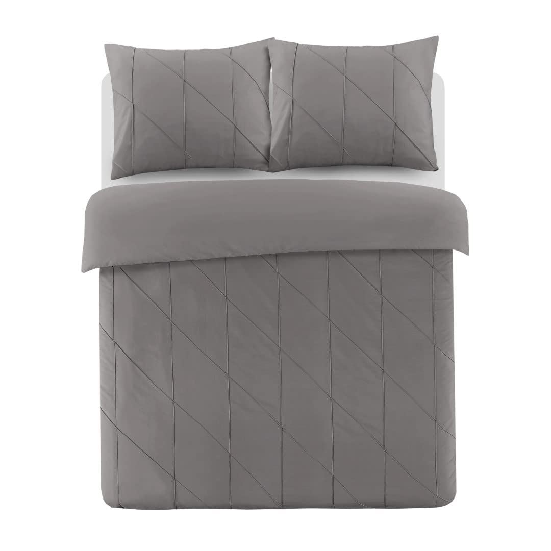 Papillon Canberra Duvet Cover Grey, Cotton, 140 x 200/220 cm