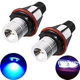 2Pcs Blue BMW Angel Eyes Halo Ring Marker Light Bulb CREE Led Headlight 5W 6000K 720Lm for BMW 1 5 6 7 Series X3 X5 (Fit E39 E53 E60 E63 E64 E65 E66 E83 E87)