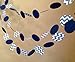 Navy Blue and Grey Chevron Paper Garland