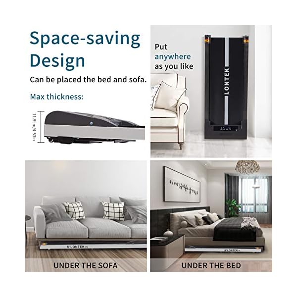 LONTEK-Treadmill-Electric-Walking-Machine-with-Speakers-Under-Desk-Treadmill-with-Remote-Control-Bluetooth-Body-Fat-Program-and-LED-Display-Jogging-Walking-Machine-for-Home-Office-Grey LONTEK Electric Walking Machine with Speakers, Under Desk Treadmill with Remote Control