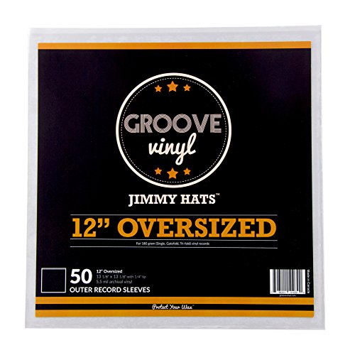 50 Vinyl Record Sleeves - 13.125" x 13.125" 5.5 Mil Crystal Clear Album Sleeves - Fits 12 Inch Single, Double, and Gatefold LPs - Protect Your Record Collection