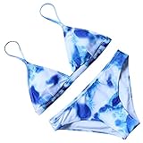 MOOSKINI Women Coloring Padded Bikini Straps 2 PCS Swimsuit Bikini Set (M(US Size 4-6), B868BW)