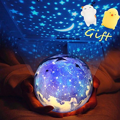 Star Night Light for Children, Universe Projection Lamp for Kids' Bedroom, Romantic Rotating Star Projector Night Light for Baby Nursery, Aaptooys Kids Birthday Gift - 5 Sets of Film