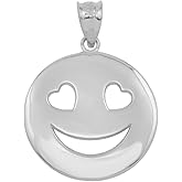 Claddagh Gold Sterling Silver Heart Eyes Smile Smiley Face Charm Pendant