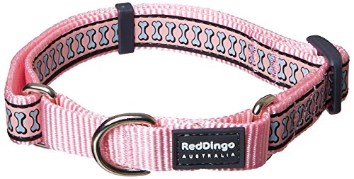 Red Dingo Martingale Reflective Bones 20mm Choke Collar, Pink, Medium/Large