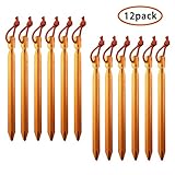 Pack of 12, 7075 Aluminum Outdoors Tent Stakes Pegs
