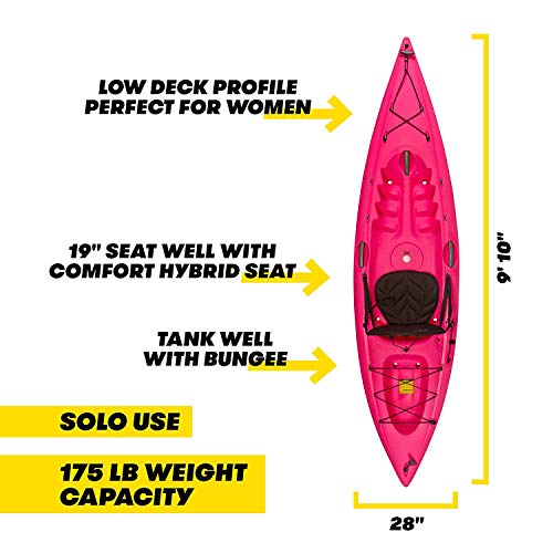 Ocean Kayak Venus 10 One-Person Women's Sit-On-Top Kayak, Fuchsia, 9 Feet 10 Inches - Thumbnail 4