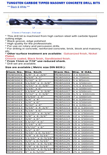 image for Max-Craft 1/8 Inch 10Pcs Pack Masonry Drill Bit Concrete Carbide tippe