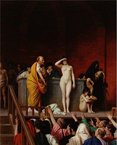 Perfect Effect Canvas ,the Cheap But Art Decorative Art Decorative Canvas Prints Of Oil Painting 'The Slave Market In Rome,1884 By Jean-Leon Gerome', 8x10 Inch / 20x25 Cm Is Best For Bathroom Decor And Home Artwork And Gifts