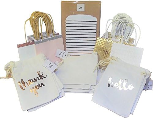 36 Count Variety Pack Small wedding Gift Canvas Favor Bags (62 Total Count)