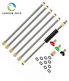 Sumnew Tech 6 PCS Stainless Steel Pressure Washer Extension Wand, 7.5-Feet Replacement Lance, 1/4'' Quick Connect, 90 inches in Total,4000 PSI