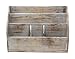 Executive Office Solutions Vintage Rustic Wooden Office Desk Organizer & Mail Rack For Desktop, Tabletop, or Counter - Distressed Torched Wood – For Supplies, Desk Accessories, Mail Barnwood (WO3A)