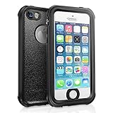 iPhone SE 5S 5 Waterproof Case - SHARKCASE IP68 Certified Underwater Protective Case with Built in Screen Protector for iPhone SE 5S 5, Black
