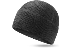 Men's Mesh Knit Beanie Fleece Checkered Tactical Hat Multi-Season Use