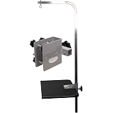 GROOMER ESSENTIALS Premium Arm &amp; Clamp - Adjustable | 14-gauge stainless steel adjusts from 12 to 40 inches, with a four-bolt clamp gripping tables up to 1 1/4 inches thick.