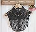Magik Choker Necklace Unisex Women Peter Pan Detachable Lapel Shirt Fake False Collar (Lace Shirt Collar-Black)