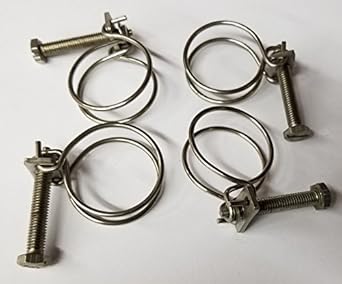 4pc Stainless Steel 1 1/4" Diameter Wire Grip Hose Clamp 1