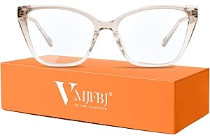 VMJFBJ Blue Light Glasses for Woman, Fashion Cat Eye Anti Blue Light Blocking Glasses Women, TR90 Lightweight Computer Glasses for Gaming & Screen Use, Reduce Eye Strain & Improve Sleep, Champagne