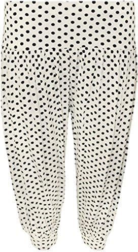 Funky Fashion New Ladies Polka Dot Printed Spot Crop Harem Pants Plus Size Trousers 12-26