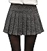 chouyatou Women's Casual Plaid High Waist A-Line Pleated Skirt (X-Small, H344-Gray)