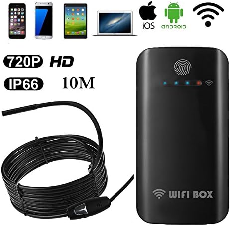 Fishonly Wifi Endoscope Inspection Camera OTG USB Wireless Borescope IOS Waterproof Snake Camera Iphone Android 6 LEDS (10m)