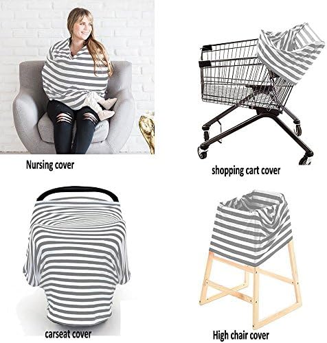 Baby Car Seat Cover Canopy For Boys And Girls-Nursing Scarf Infant Cover -Stroller Compliant-Multi Use--Breastfeeding-Winter-Shopping Cart-Stroller-Stretchy, Warm And Breathable-Universal Fit-ShayBaby