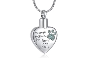 RIMZVIUX Cremation Jewelry for Ashes for Dog Cat Waterproof Pet Memorial Urn Pendant Necklace for Ashes