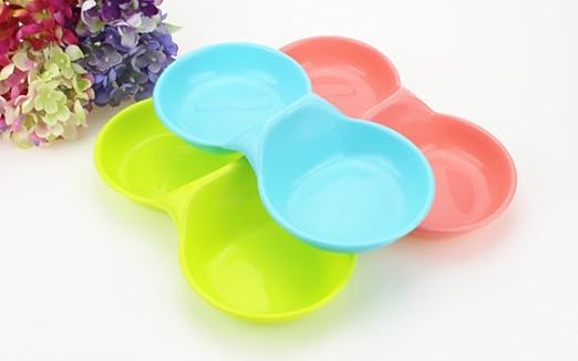Pets Empire Plastic Pet Double Bowl (Candy)