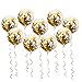 Artunique 23pc Gold Party Decorations & Party Supplies Kit | Huge Latex and Confetti Gold Balloons (18) | Gold Sequin Table Runner (1) | Gold Fringe Curtain Backdrop (2) | Gold Ribbon (2) |