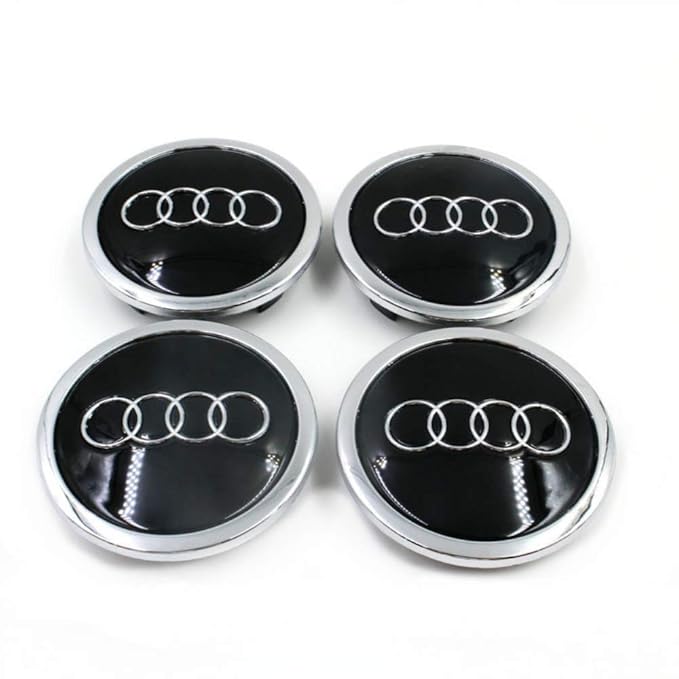 Myhonour 4X Felgendeckel Nabenkappen mit Audi Logo (1)