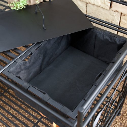 Oversized! Coral Coast Willow Creek Metal Potting Bench - Black - Thumbnail 3
