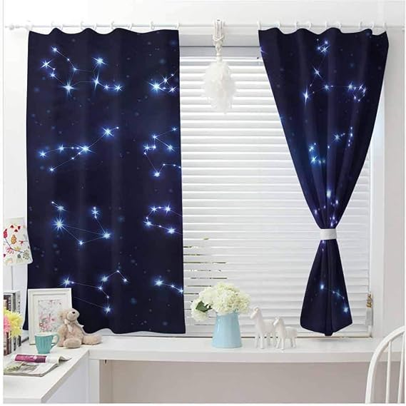 Amazon.com: RenteriaDecor Constellation Black Out Curtains Galaxy and
