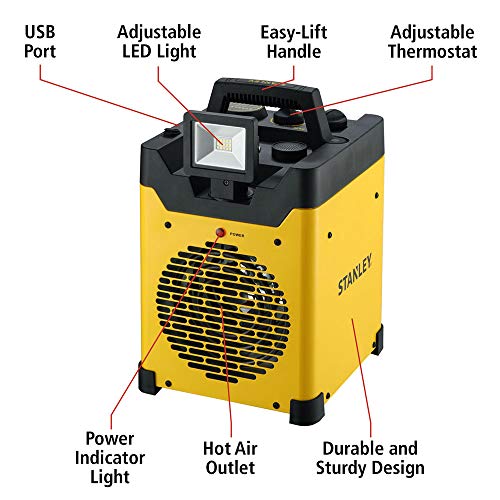 STANLEY ST400LED120, 1500W HeavyDuty Electric Heater with LED Light