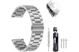 Stainless Steel Watch Band 20mm Quick Release Universal Metal Watchband,Smart Watch Strap Replacement Band for Men Women