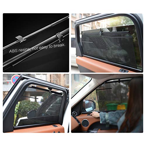 4PCS Car Side Window Sunshade for Tesla Model X,Adjustable Sunscreen Mesh Free Telescopic Lifting Car Curtain,Premium Breathable Mesh Sun Shield, Protect Baby / Pet From Sun's Glare & Harmful UV Rays