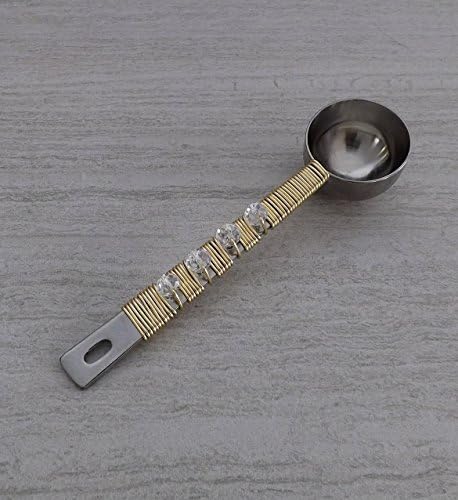 Crystal Beaded Gold Wire Coffee Scoop 1 Tablespoon