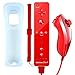 Wii Remote Plus,XW05 Nintendo Wii Controller and Nunchuck Built-in Motion Plus Vibration Motor With Silicone Case Wrist Strap For Wii And Wii U-Red