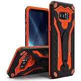 Zizo STATIC Series compatible with Samsung Galaxy Note 8 Case Military Grade Drop Tested with Built In Kickstand BLACK ORANGE